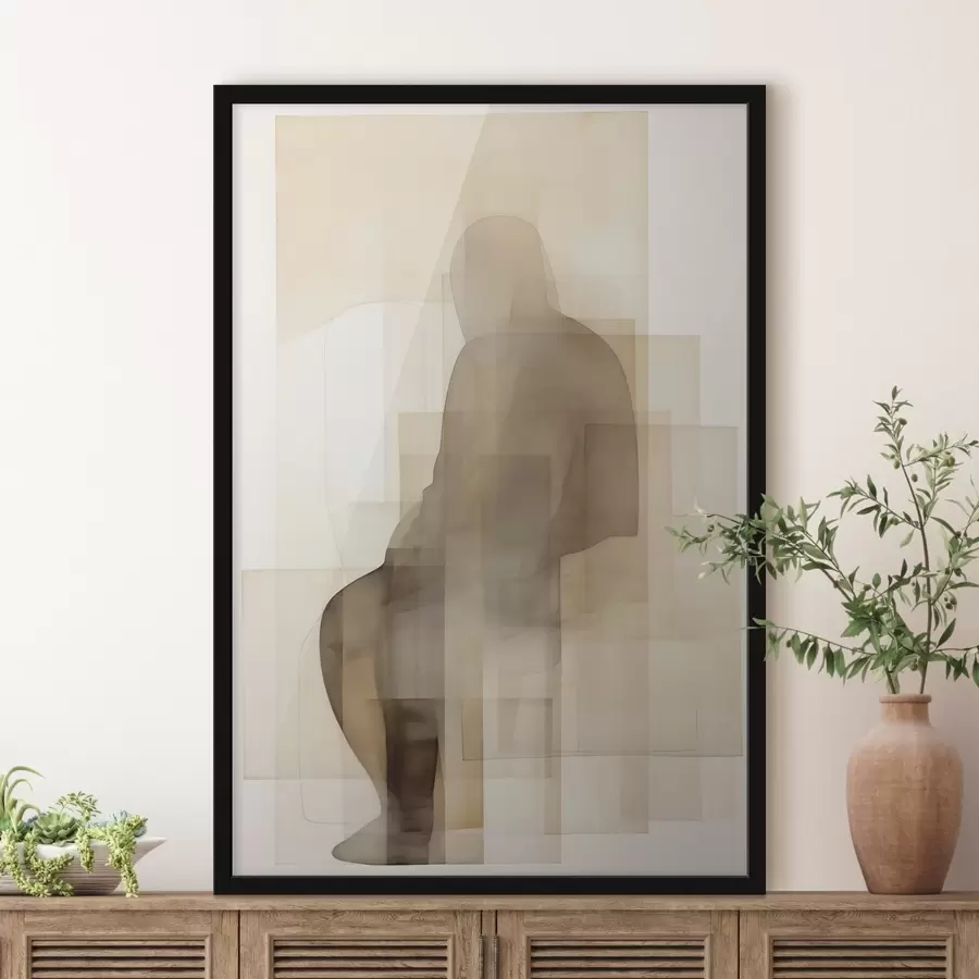 Fototapete Abstrakte sitzende Figur, Imitationsgemälde f50769