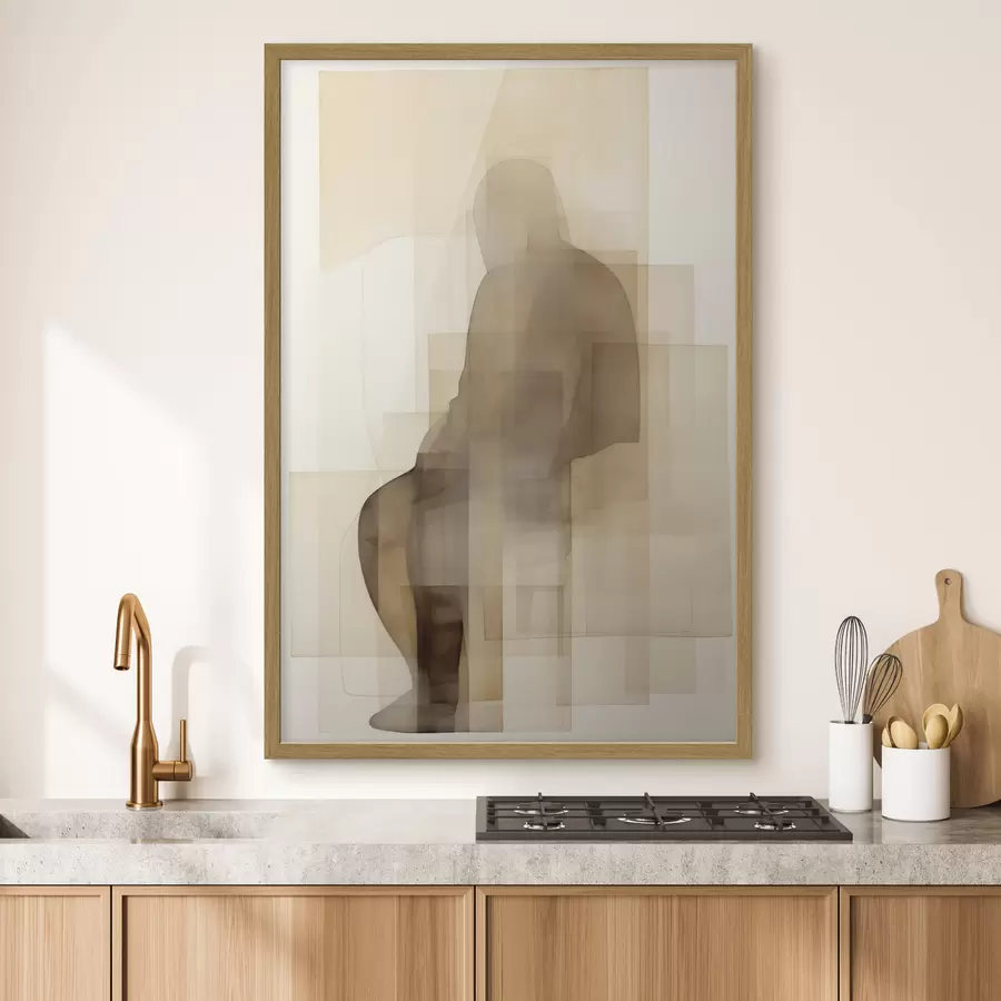 Fototapete Abstrakte sitzende Figur, Imitationsgemälde f50769