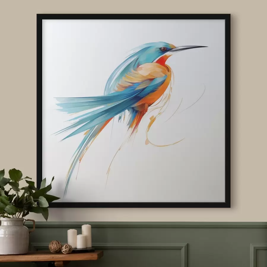 Fototapete Abstrakter Vogel, Nachbildung eines Gemäldes f50782