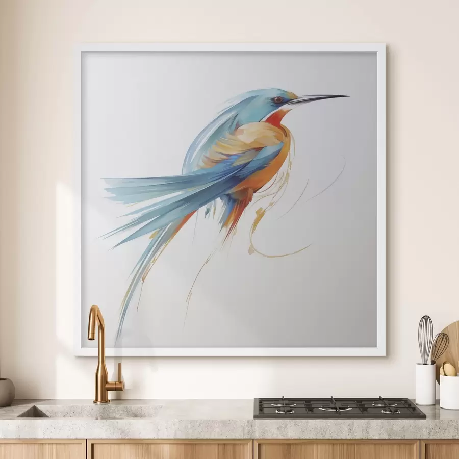 Fototapete Abstrakter Vogel, Nachbildung eines Gemäldes f50782