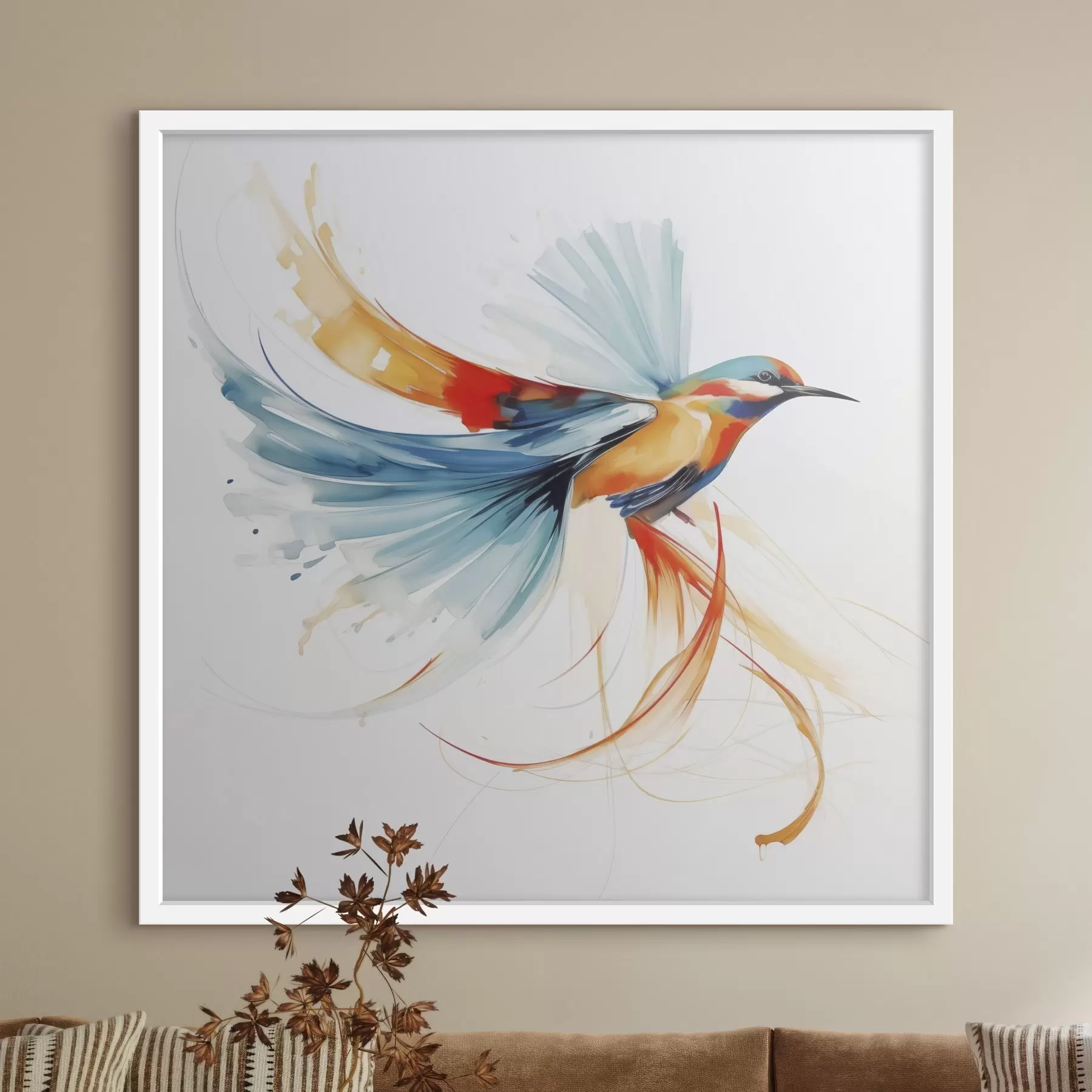 Fototapete Abstrakter Vogel, Nachbildung eines Gemäldes f50783