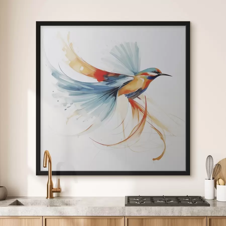 Fototapete Abstrakter Vogel, Nachbildung eines Gemäldes f50783
