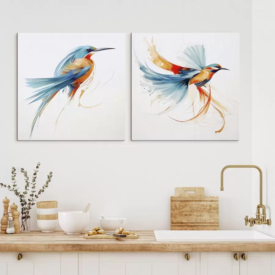 Fototapete Abstrakter Vogel, Nachbildung eines Gemäldes m31012