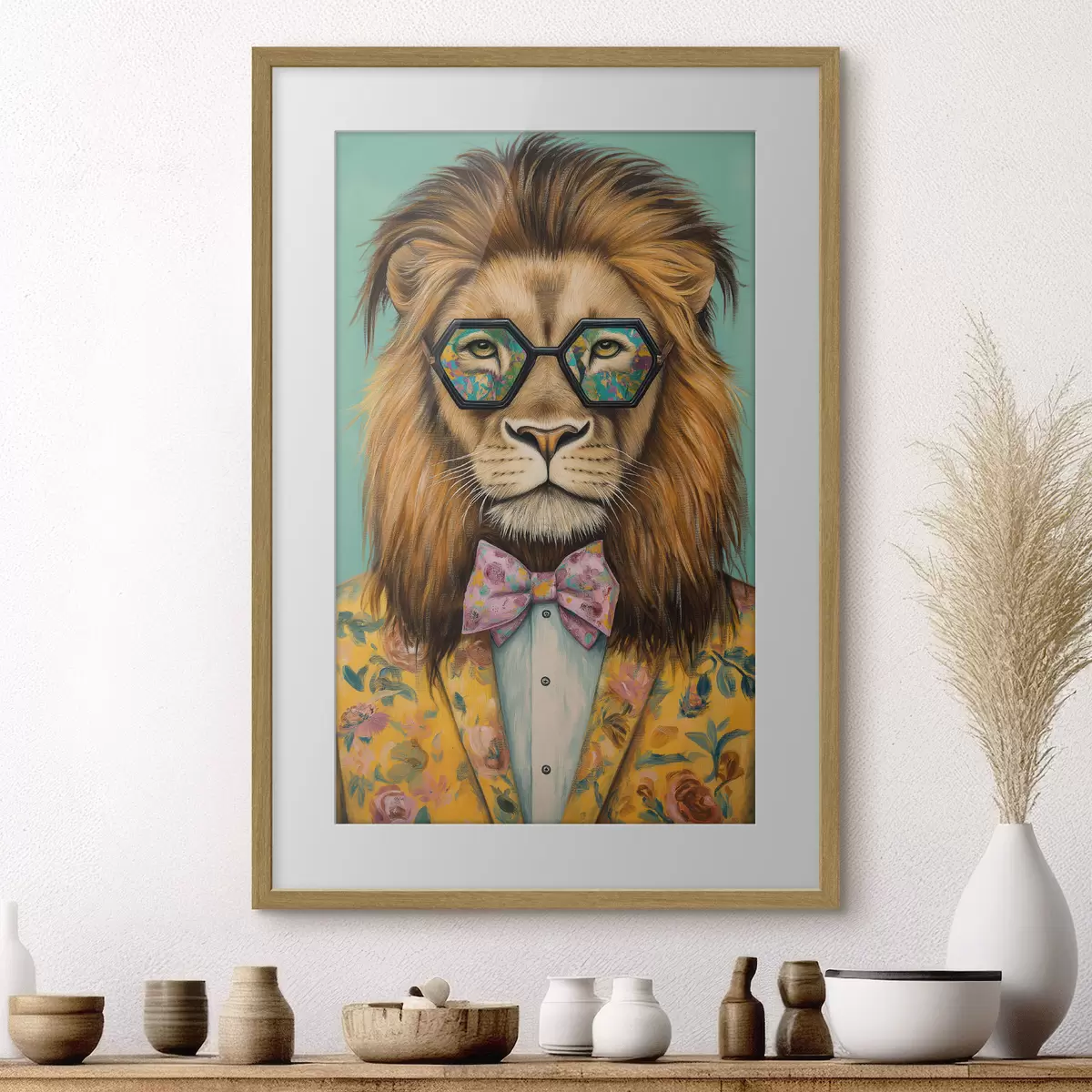 Poster Löwe und Leichtigkeit f50815