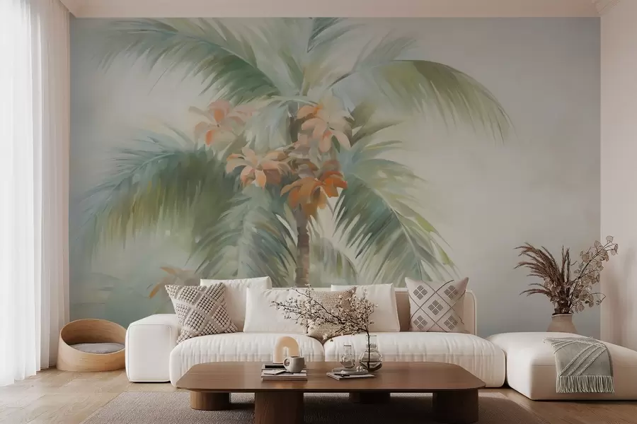 Fototapete Abstrakte Palme, Imitationsgemälde w05876