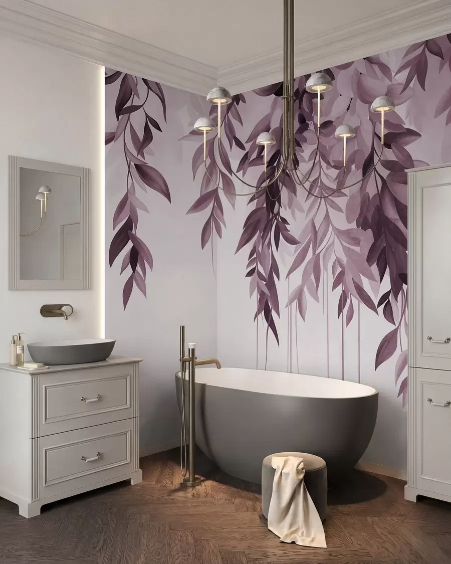 Fototapete Blätterkaskade · Violett w10057v1