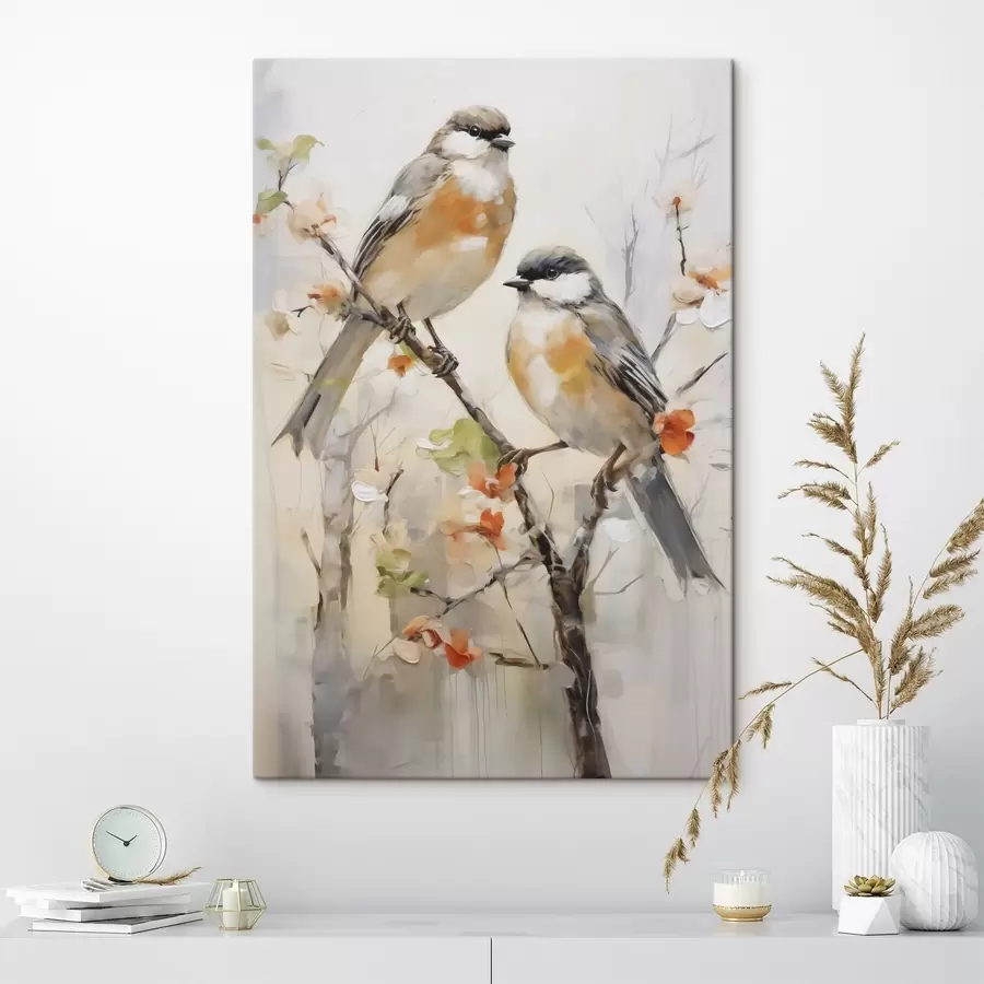 Fototapete Abstrakte Vögel, Nachbildung eines Gemäldes s50840