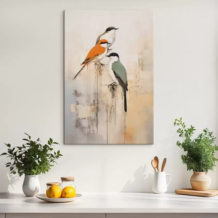 Fototapete Abstrakte Vögel, Nachahmung der Malerei s50848