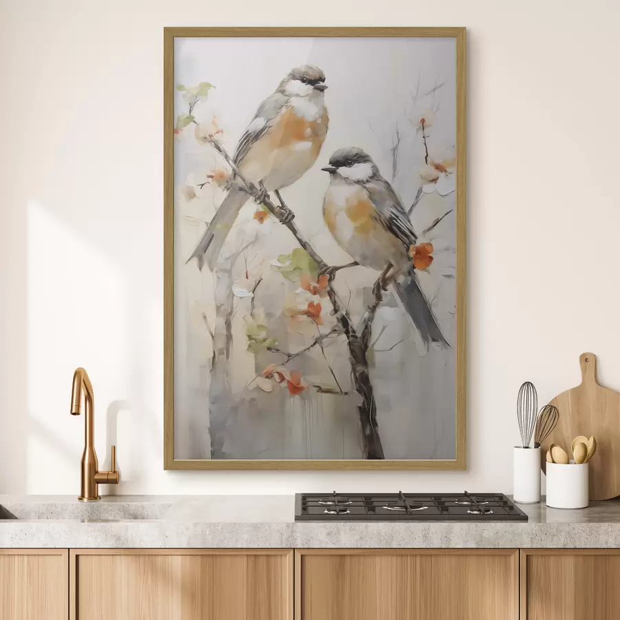 Fototapete Abstrakte Vögel, Nachbildung eines Gemäldes f50840