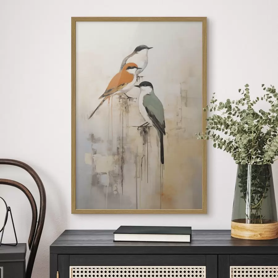 Fototapete Abstrakte Vögel, Nachahmung der Malerei f50848