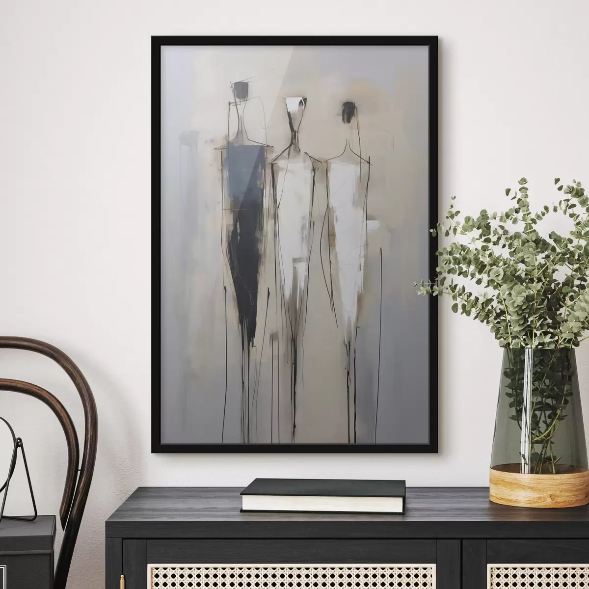 Poster Abstrakte Silhouetten, Malerei-Imitation f50849