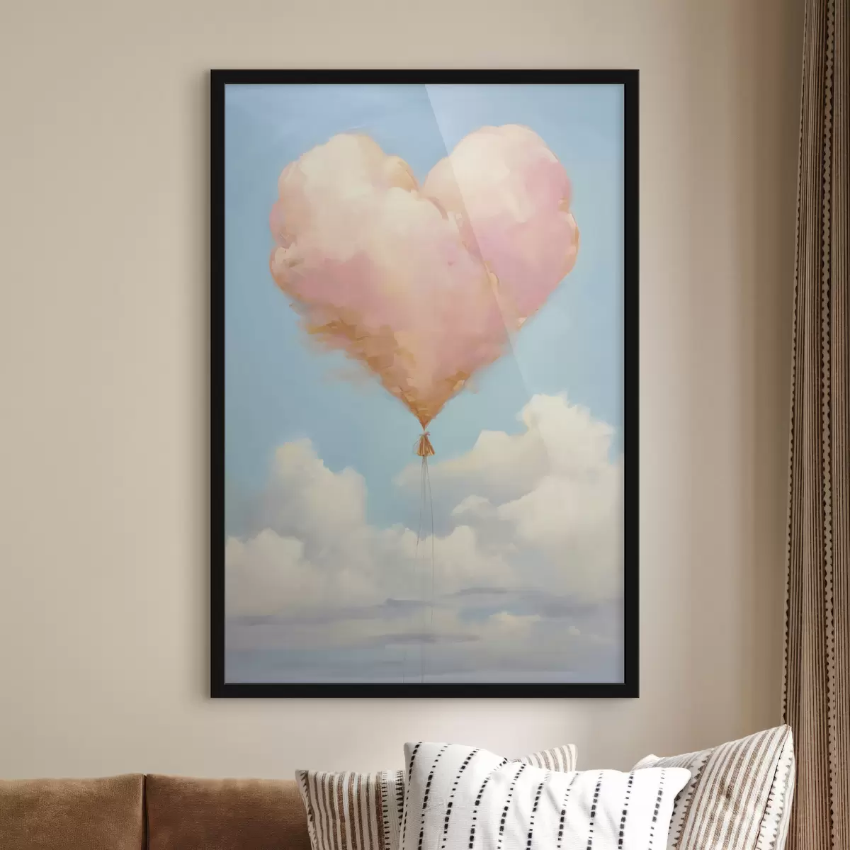 Poster Herzförmige Wolke, im Stil eines Gemäldes f50853
