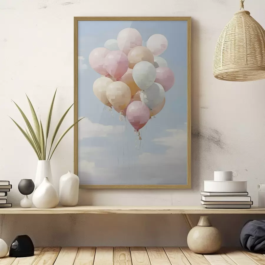 Fototapete Luftballons, Imitationsgemälde f50854