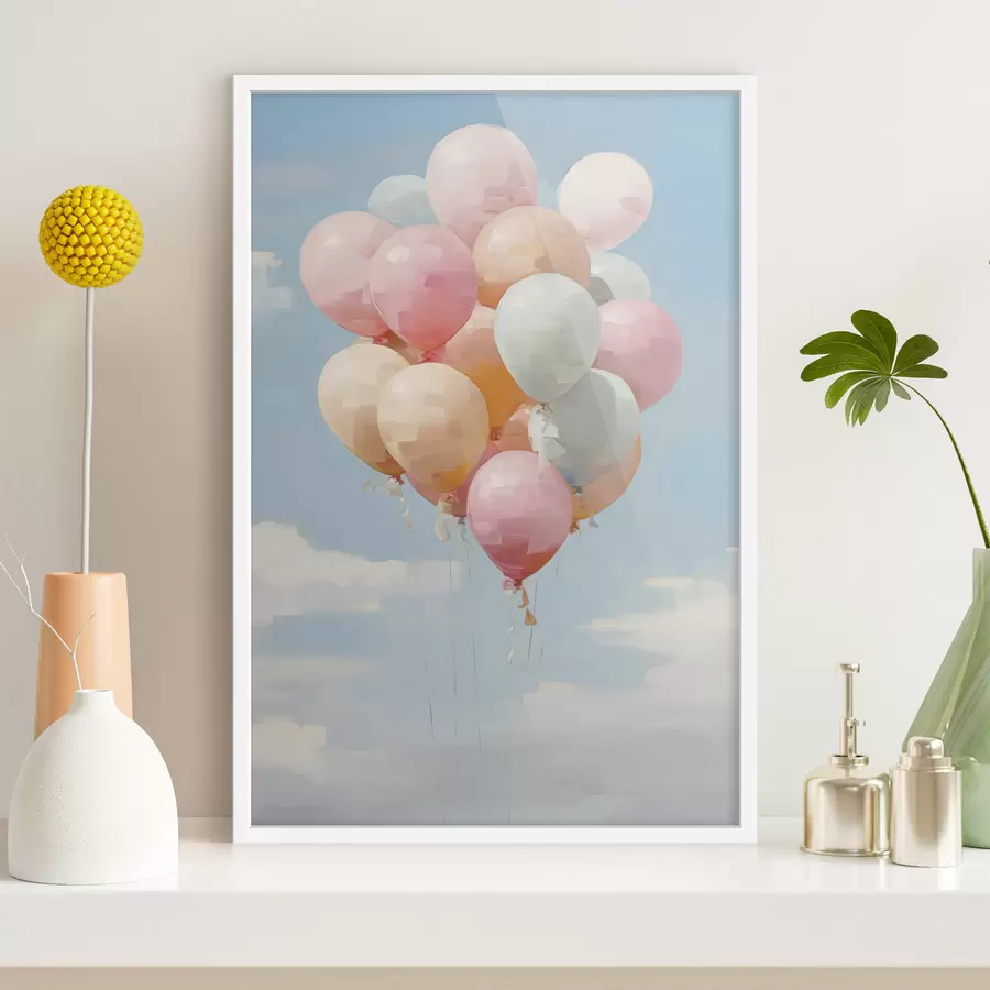 Fototapete Luftballons, Imitationsgemälde f50854