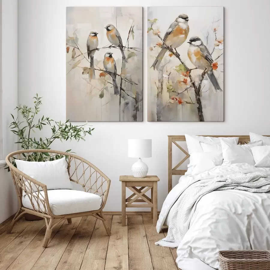 Fototapete Abstrakte Vögel, Nachbildung eines Gemäldes m31023