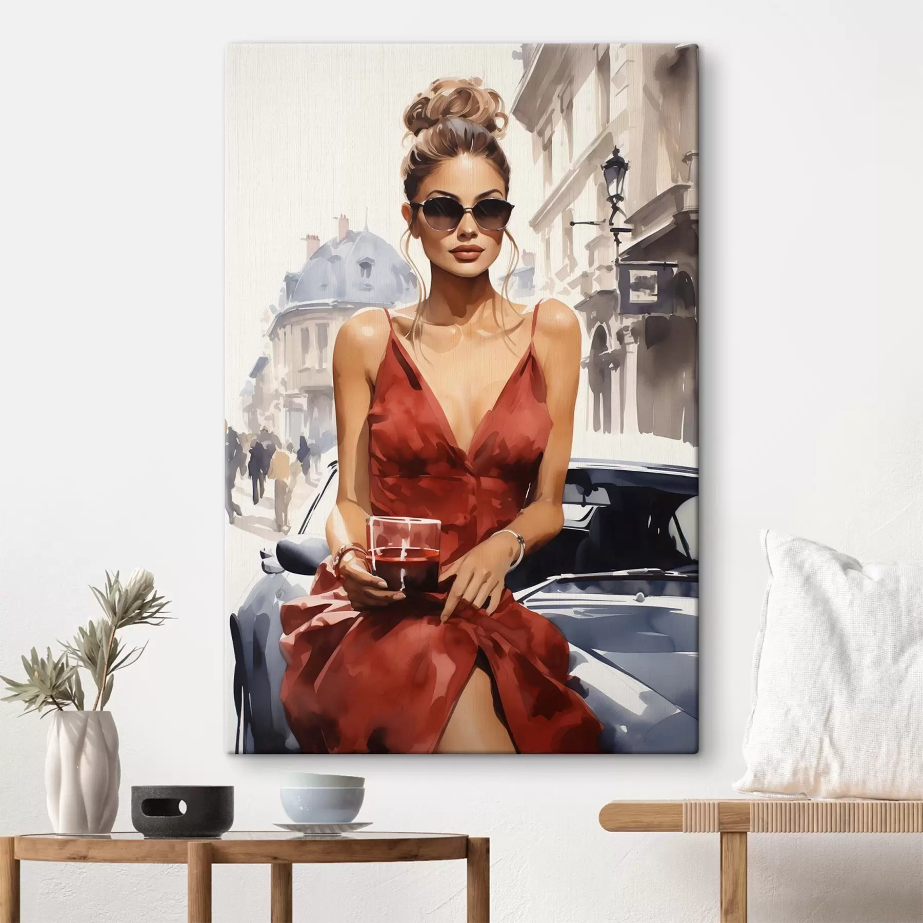 Fototapete „Woman in Red“ von Convertible s50745