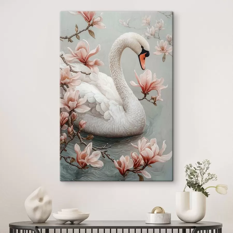 Fototapete Schneewittchen-Anmut am Wasser s50754