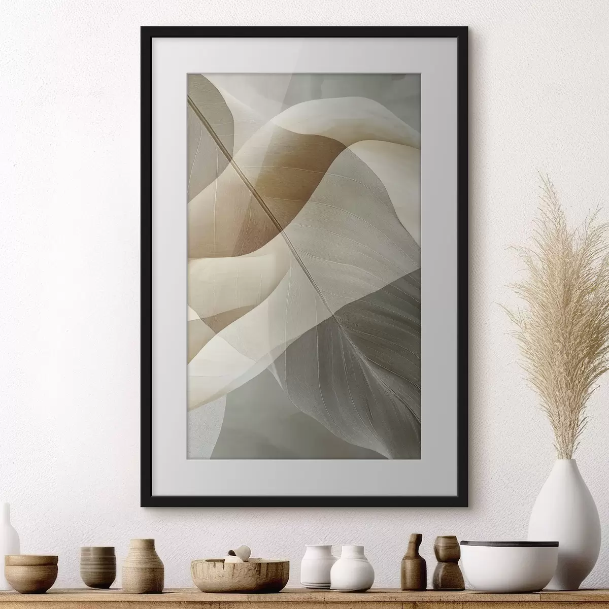 Poster Fließende beige Abstraktion f50740