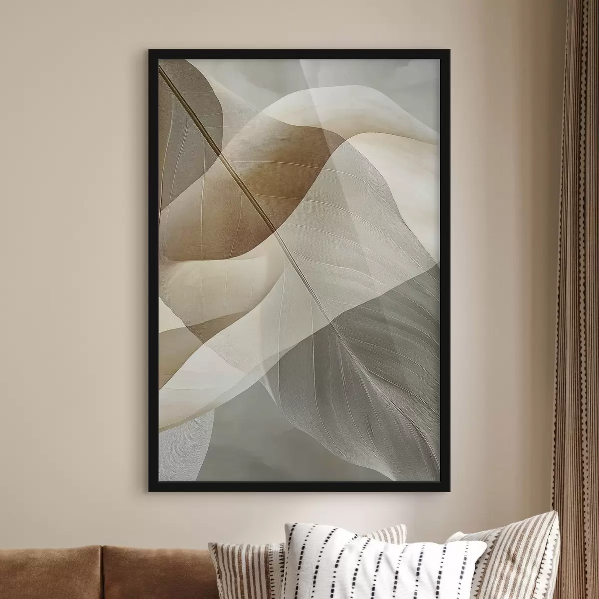 Poster Fließende beige Abstraktion f50740