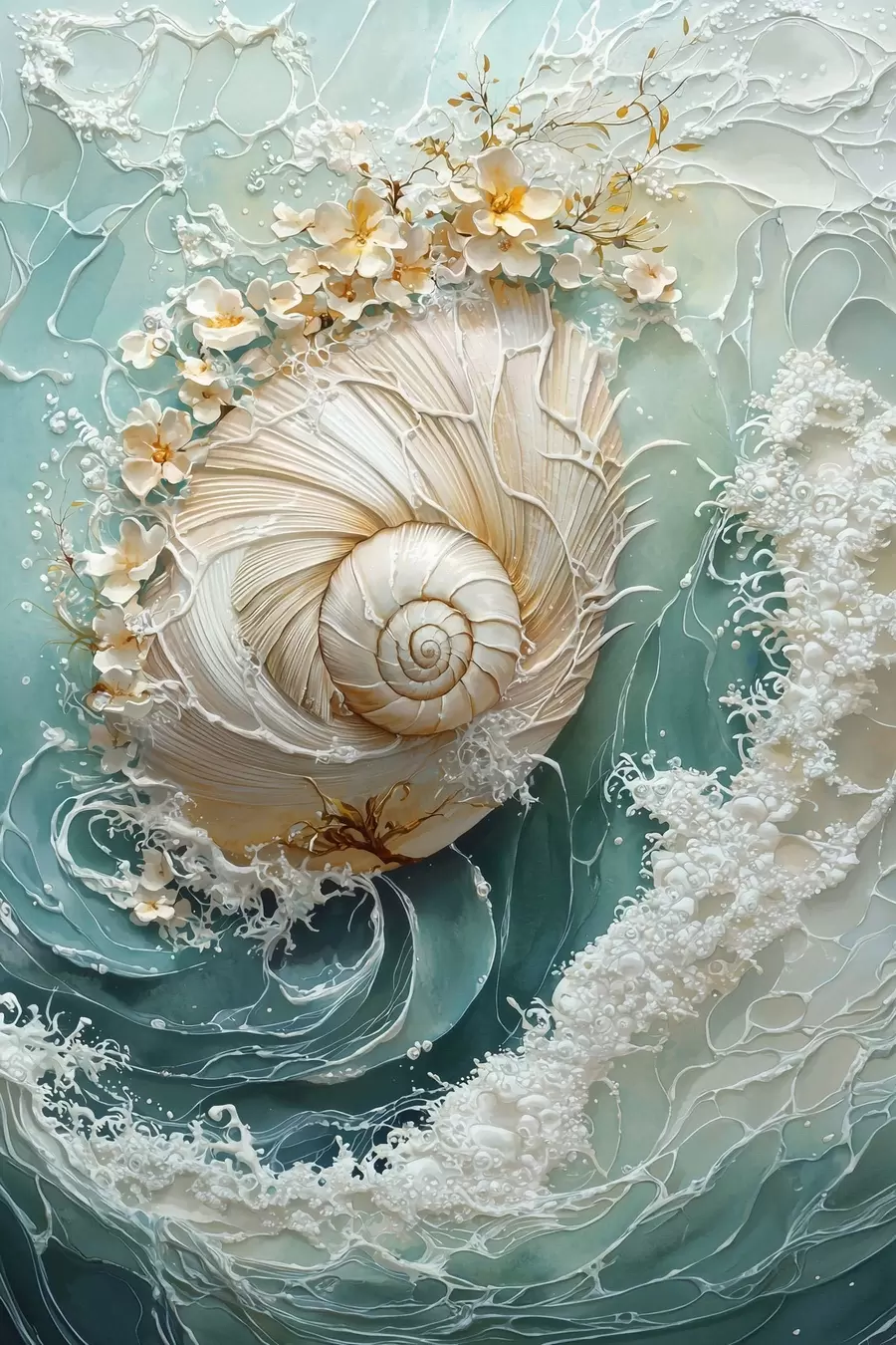 Fototapete Perlmuttmuschel in „Sea Wave“ f50741