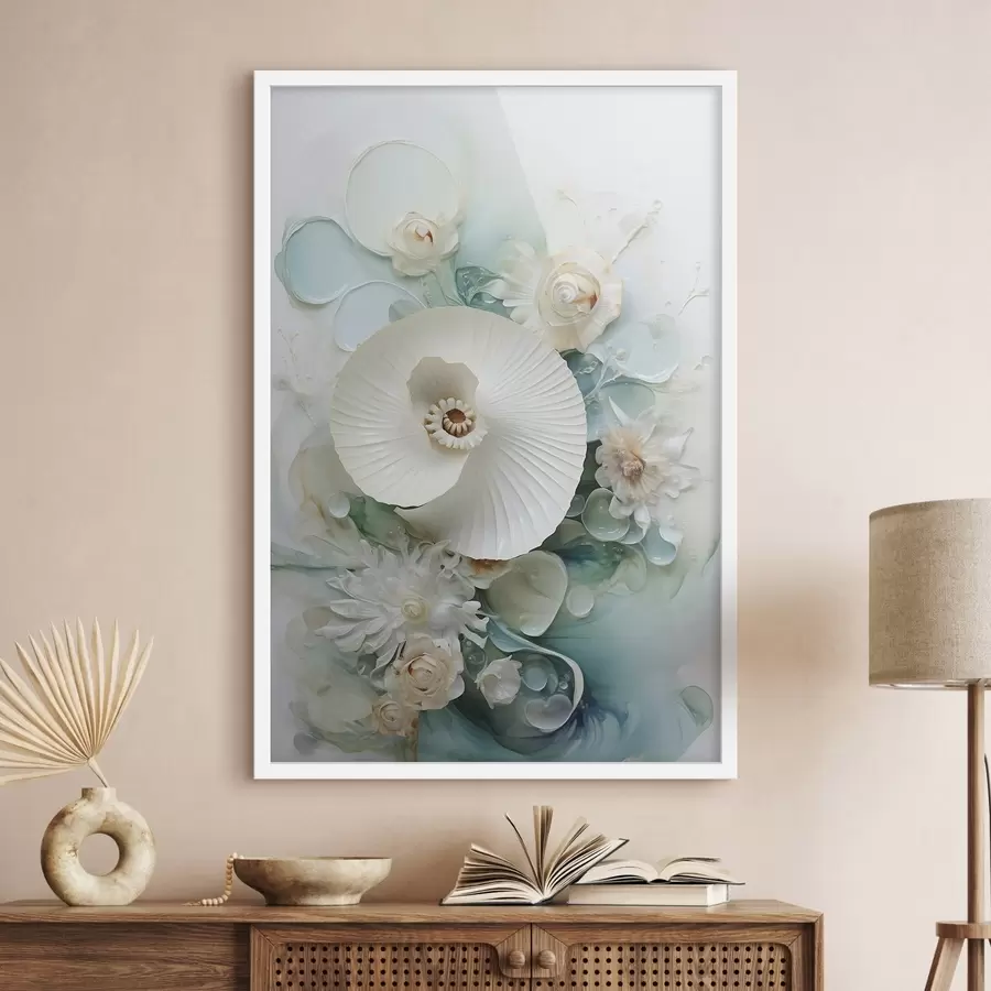 Fototapete Weiße Seerose in smaragdgrünem Wasser f50742