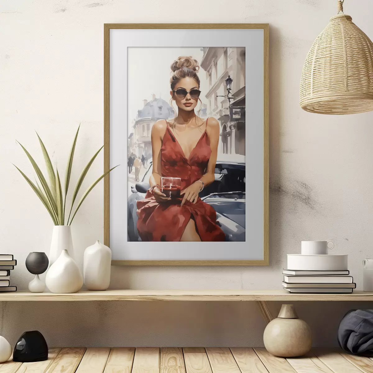Poster „Woman in Red“ von Convertible f50745