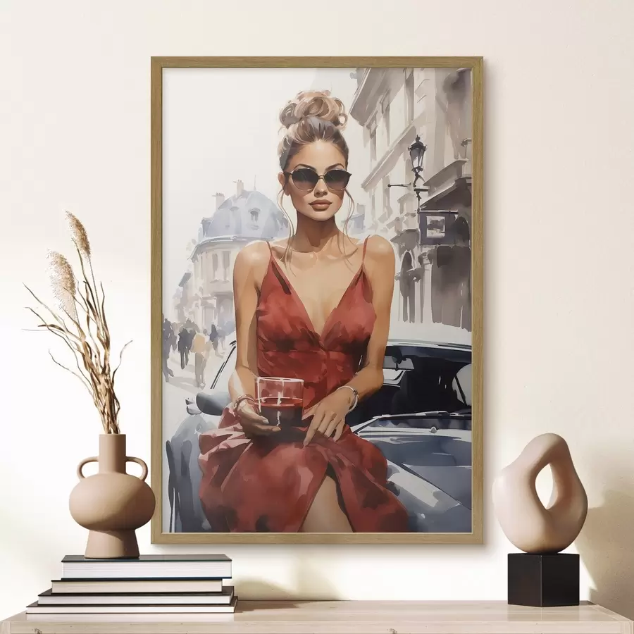 Fototapete „Woman in Red“ von Convertible f50745
