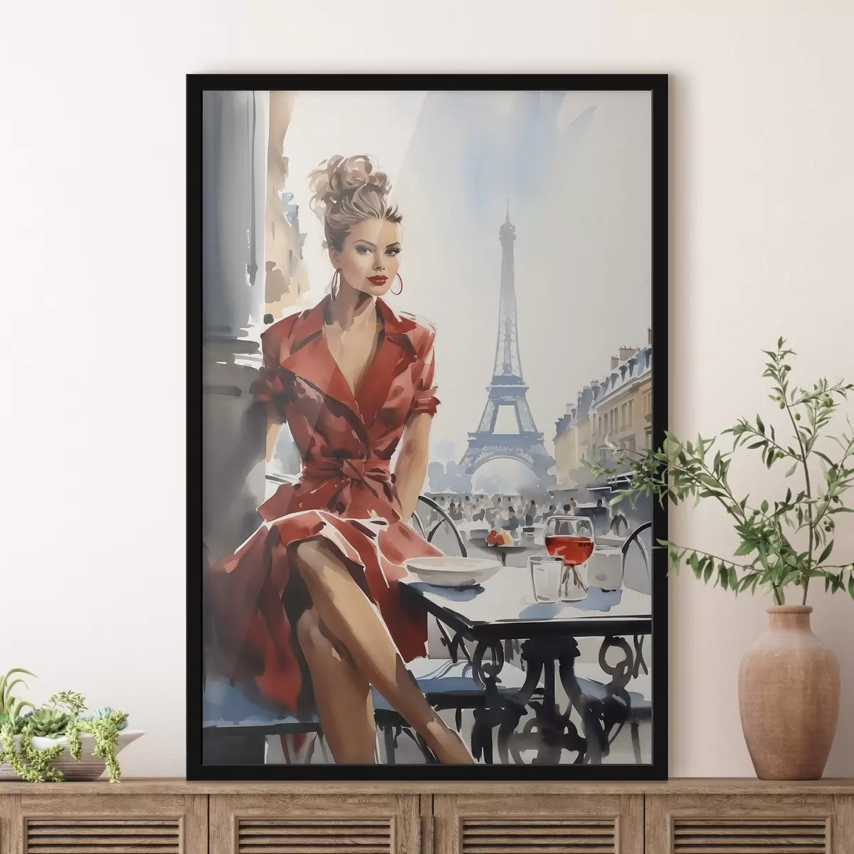 Poster Pariser Silhouette am Eiffelturm f50746