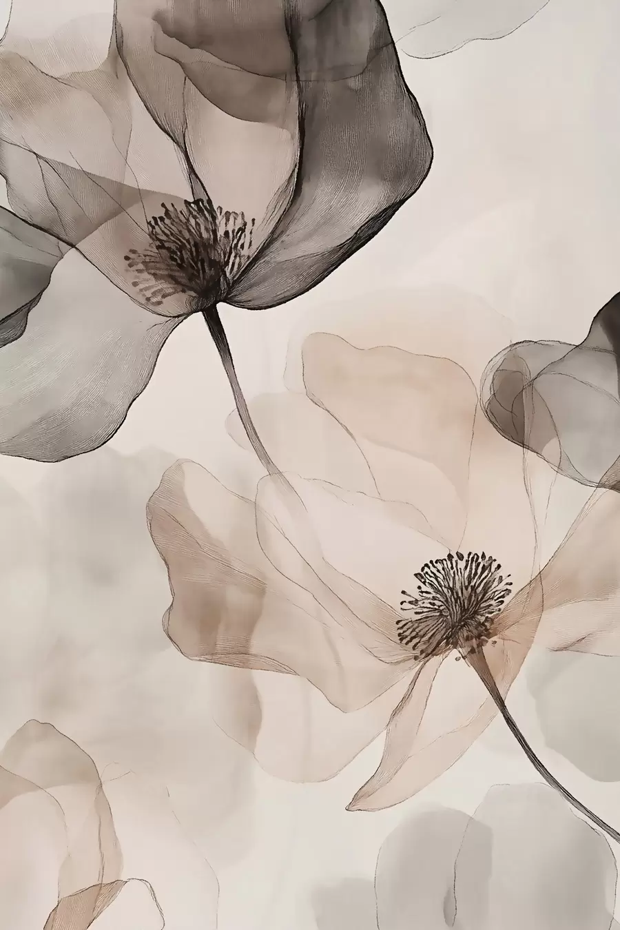 Fototapete Durchscheinende Blumen im Dunst f50750