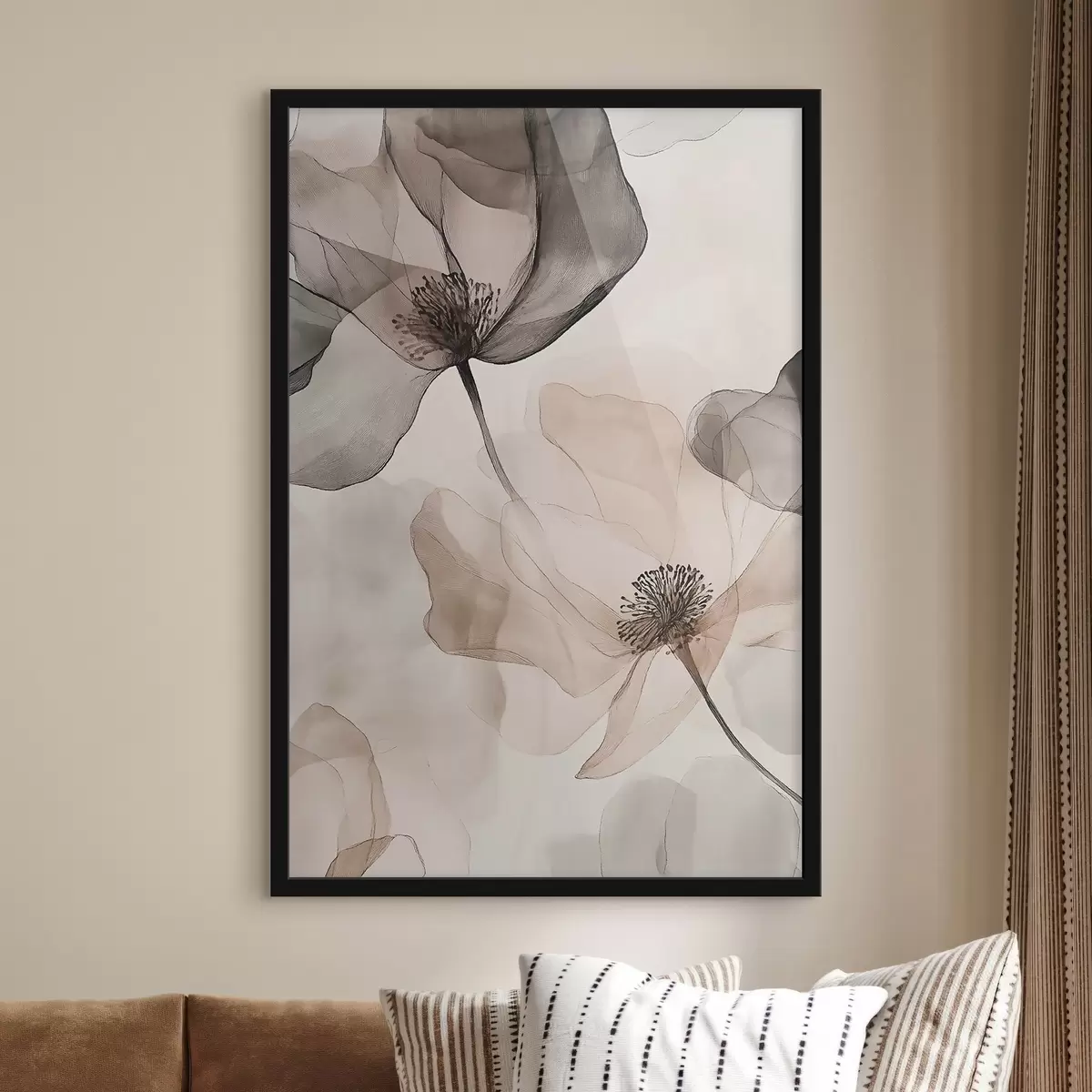 Poster Durchscheinende Blumen im Dunst f50750