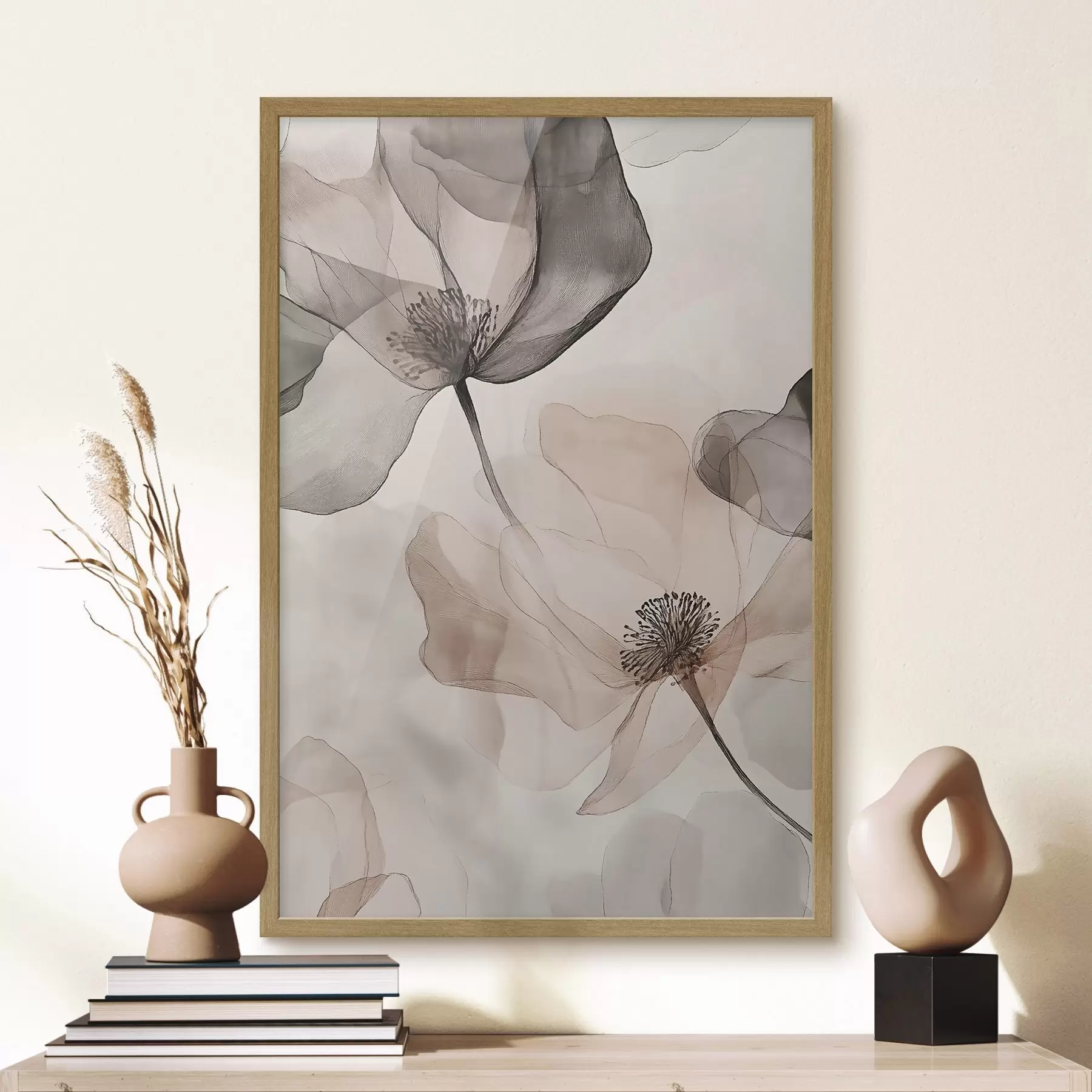Fototapete Durchscheinende Blumen im Dunst f50750