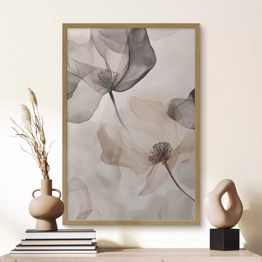 Fototapete Durchscheinende Blumen im Dunst f50750