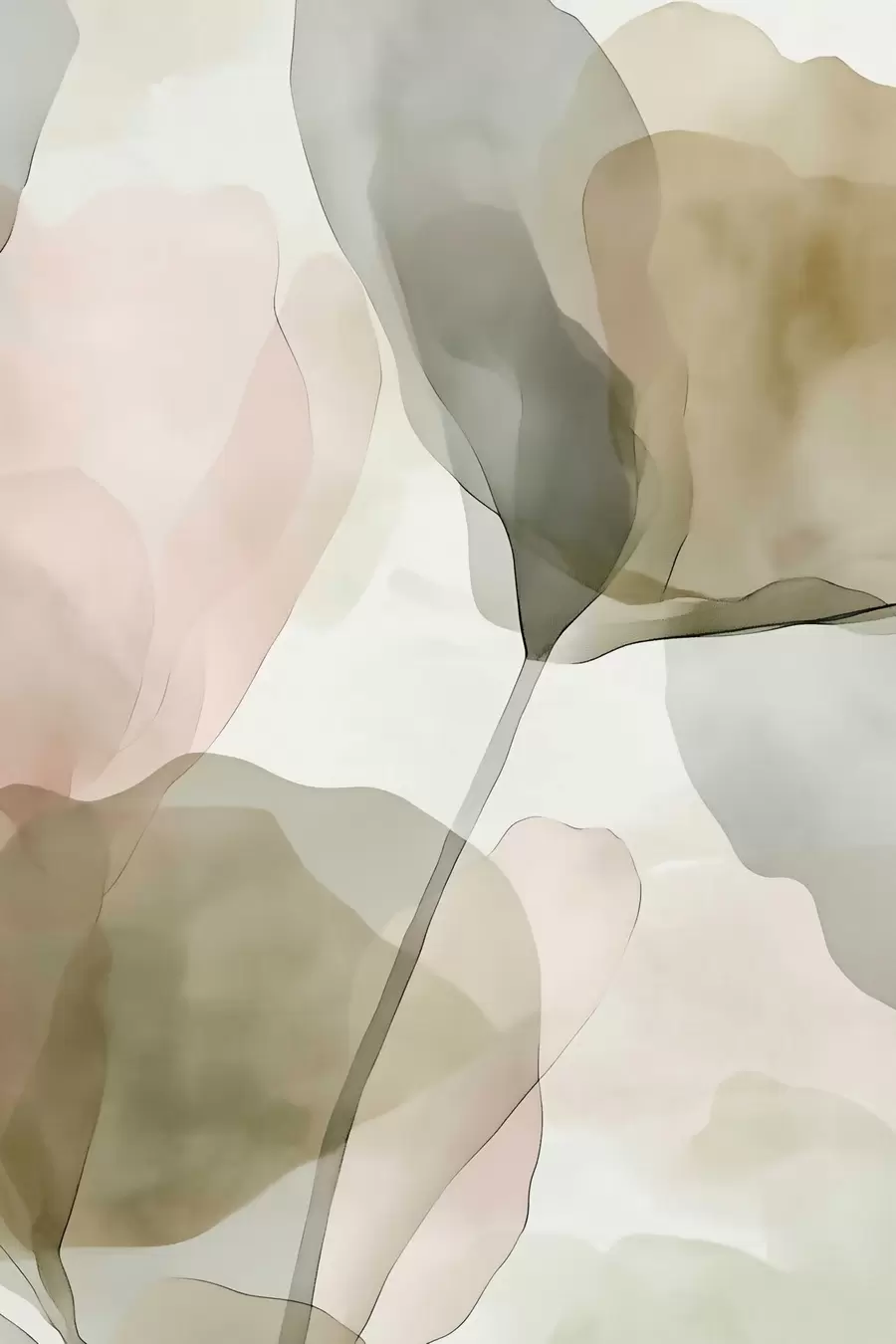 Fototapete Zarte botanische Kunst in Pastelltönen f50751