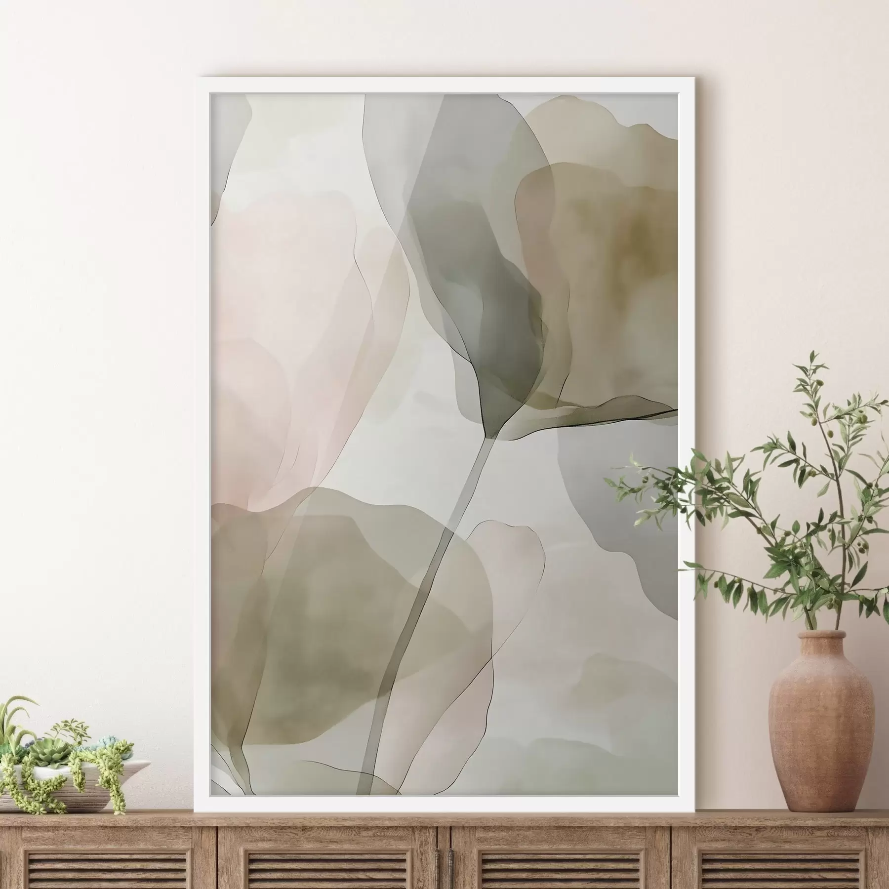 Fototapete Zarte botanische Kunst in Pastelltönen f50751