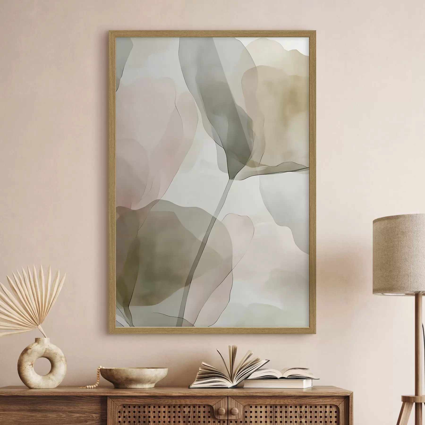 Fototapete Zarte botanische Kunst in Pastelltönen f50751