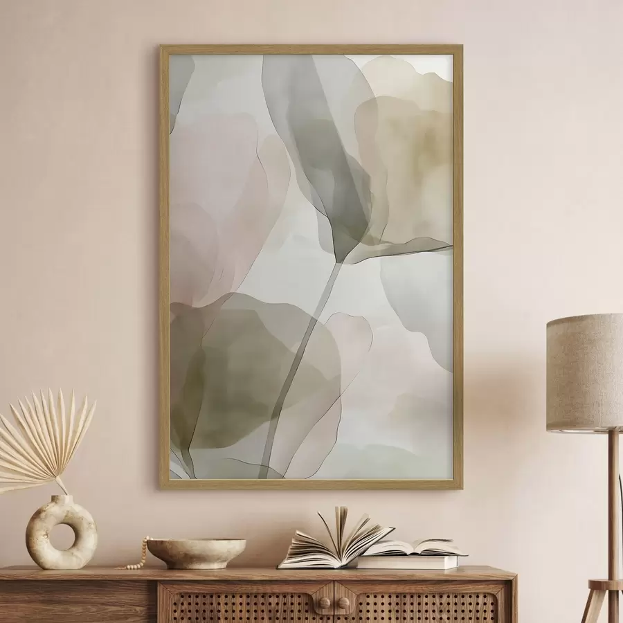 Fototapete Zarte botanische Kunst in Pastelltönen f50751