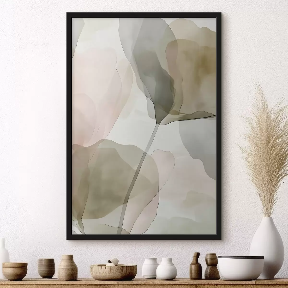 Poster Zarte botanische Kunst in Pastelltönen f50751