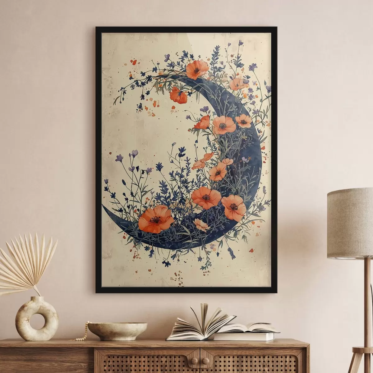 Poster Halbmond aus Wildblumen f50753