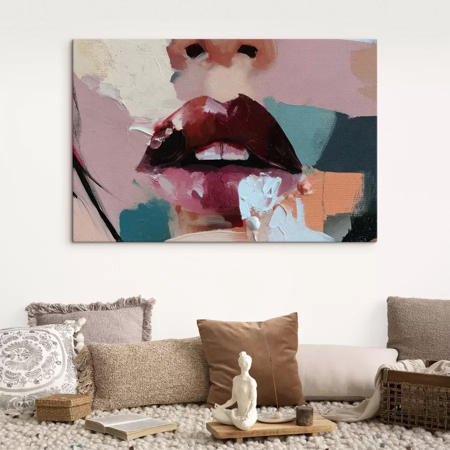 Fototapete Lippen mit Lippenstift s50896
