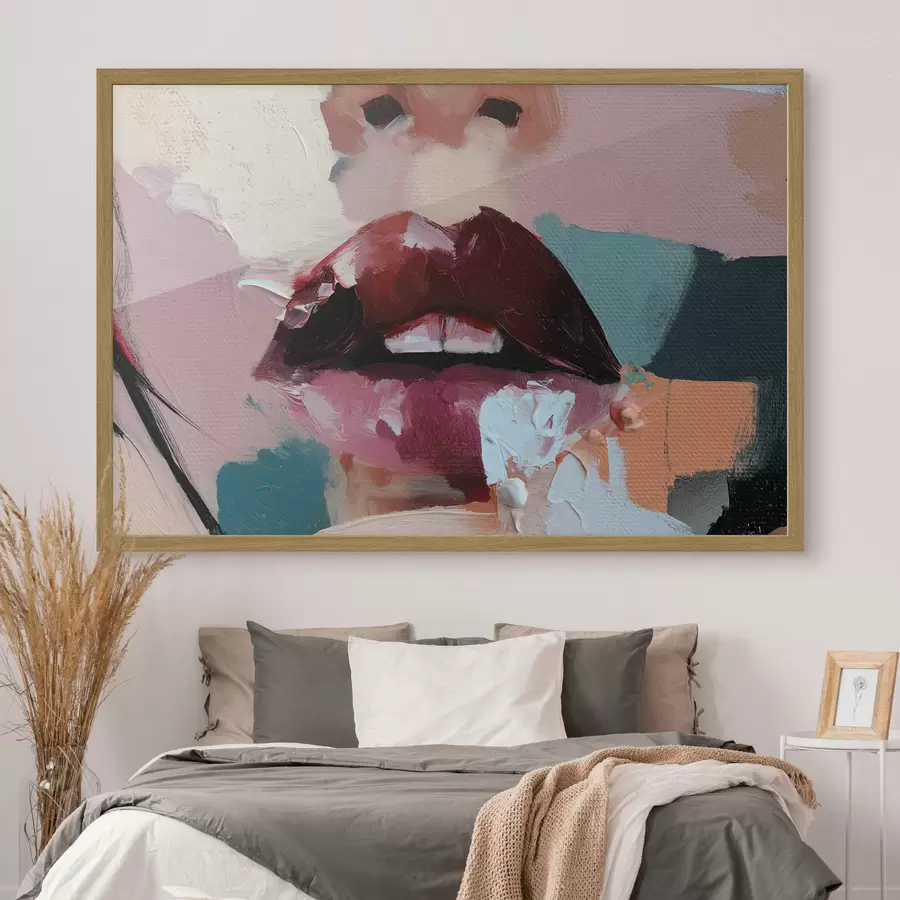 Fototapete Lippen mit Lippenstift f50896