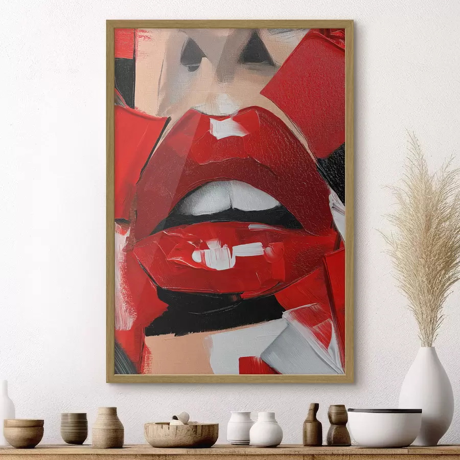 Fototapete Rote Lippen, roter Lippenstift f50897