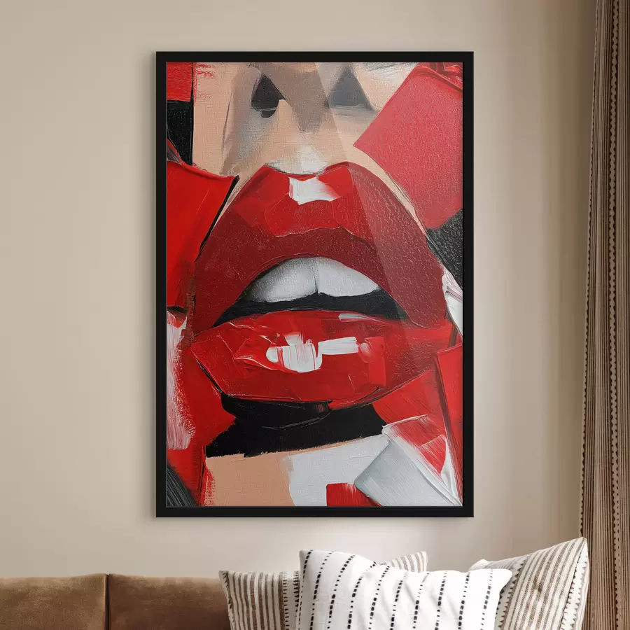 Fototapete Rote Lippen, roter Lippenstift f50897
