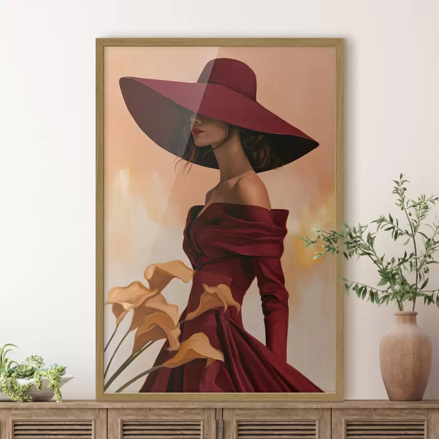 Fototapete Frau mit Hut f50903