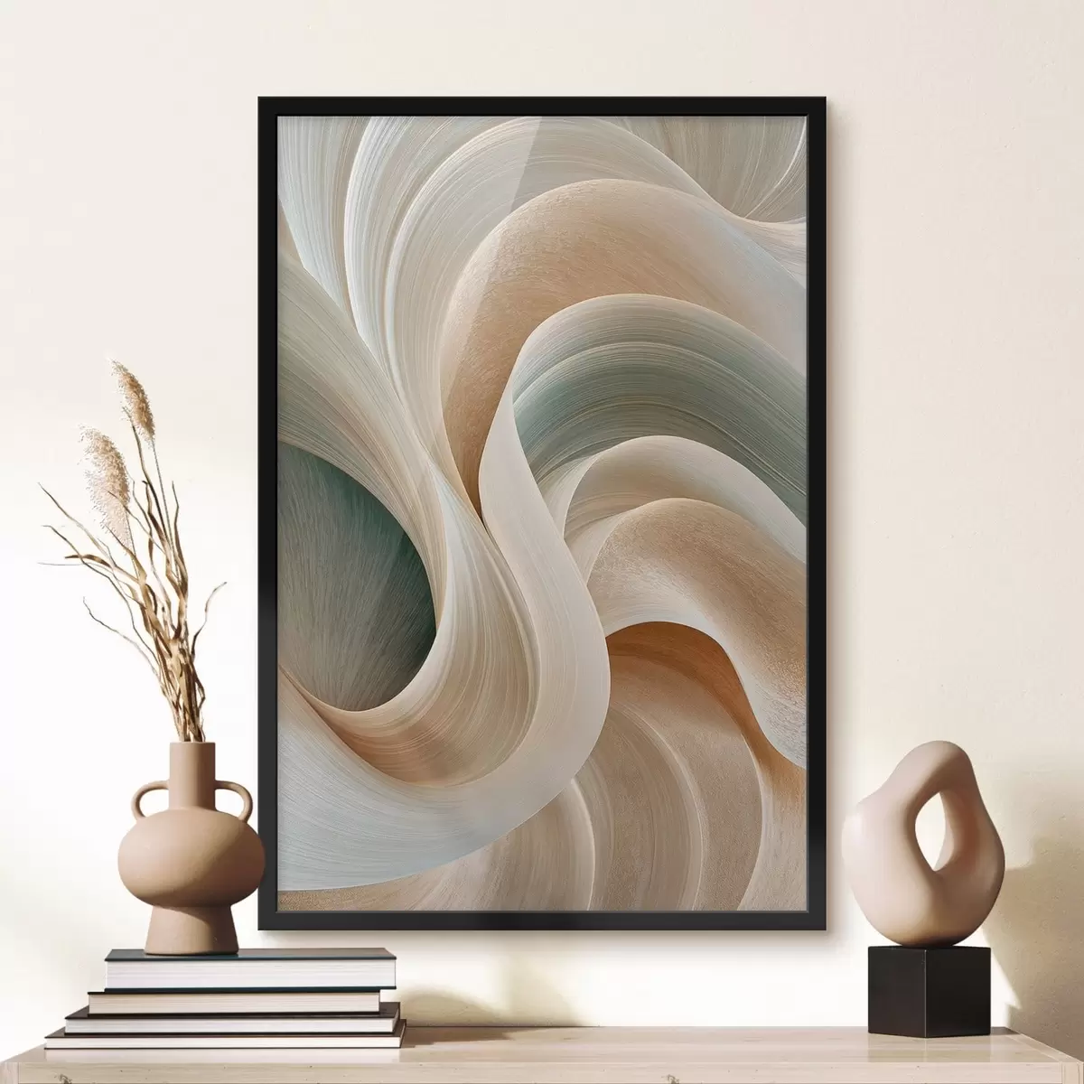 Poster Abstrakte, zarte Wellen f50856