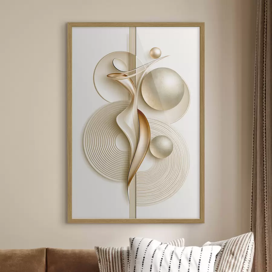 Fototapete Elegante abstrakte Figur mit Kugeln f50859