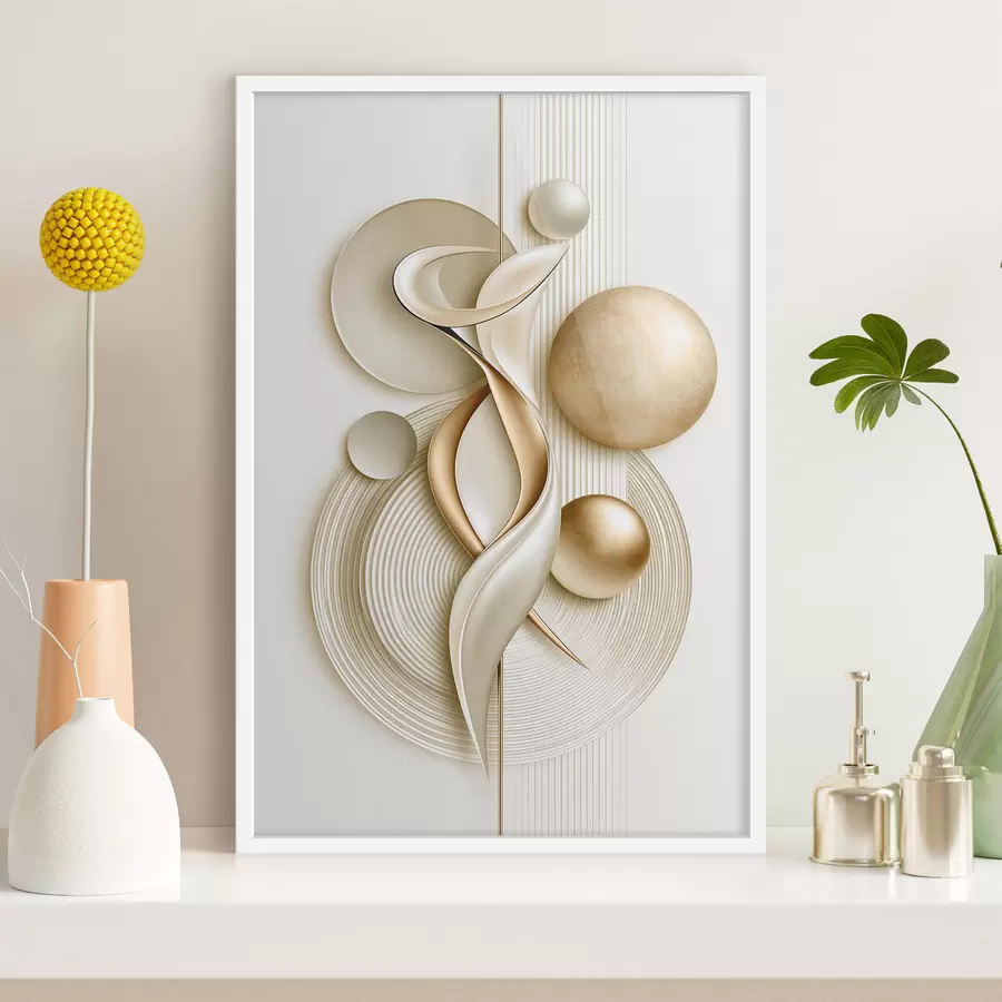 Fototapete Abstrakte Figur mit Kugeln f50860