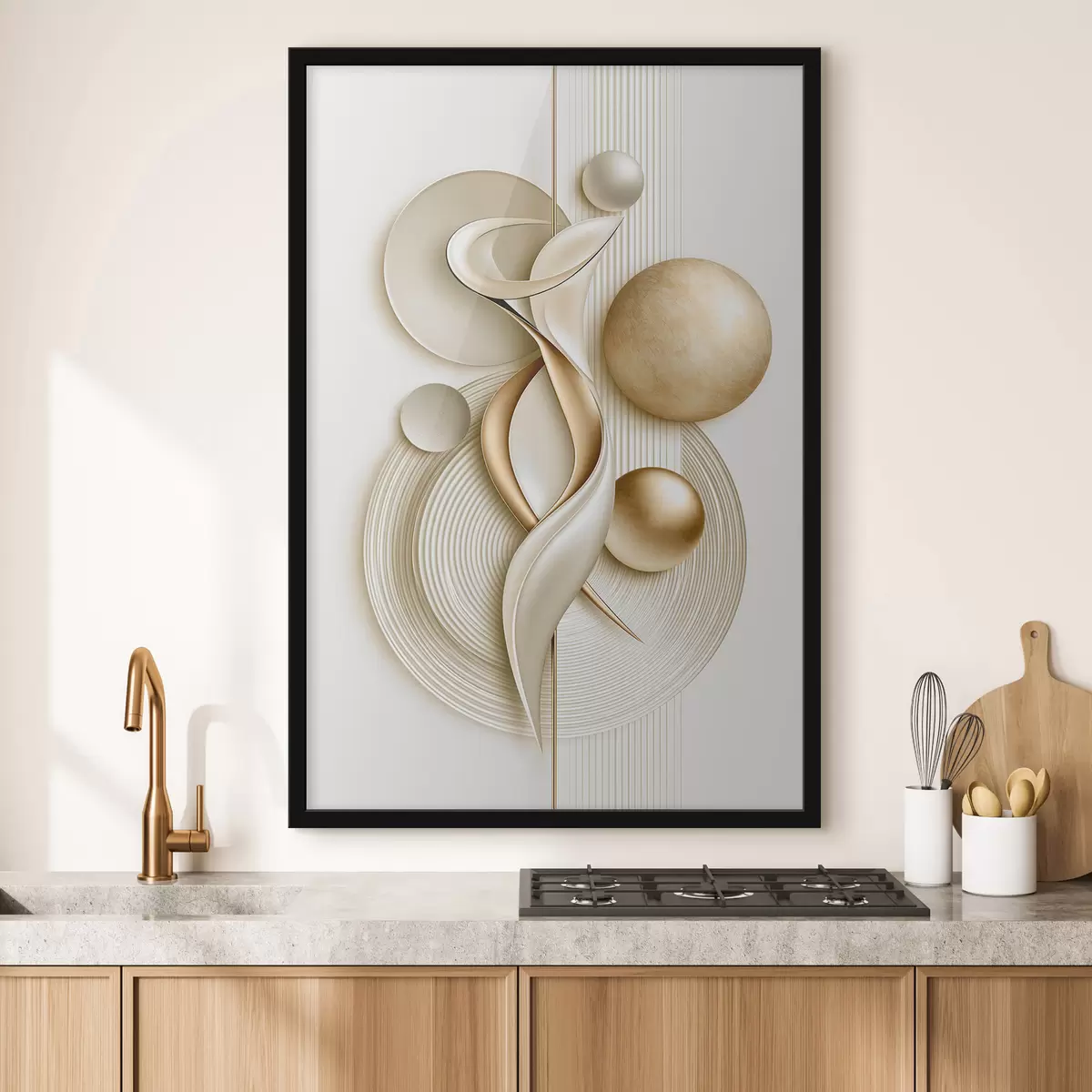Poster Abstrakte Figur mit Kugeln f50860