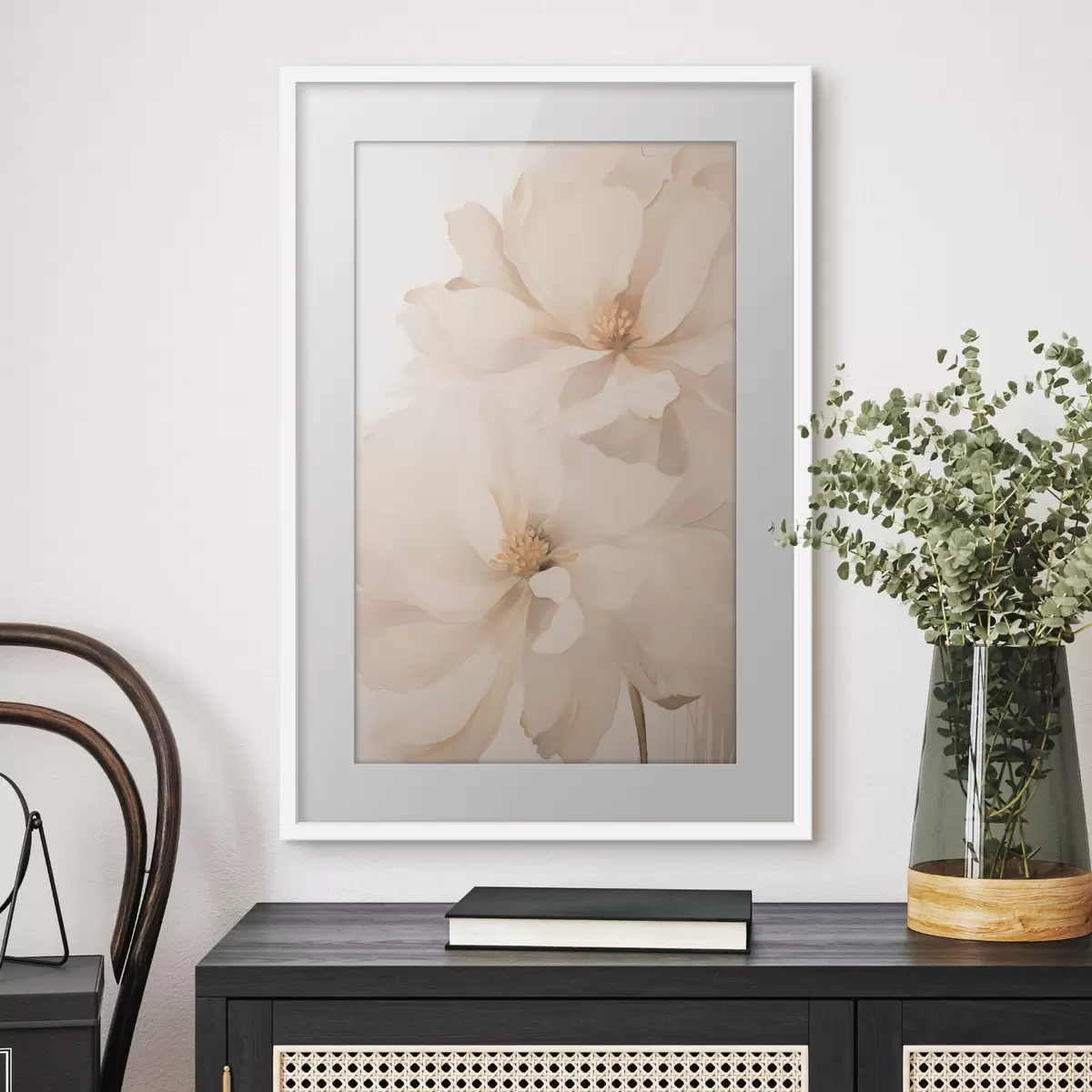Poster Zarte cremefarbene Pfingstrose f50910