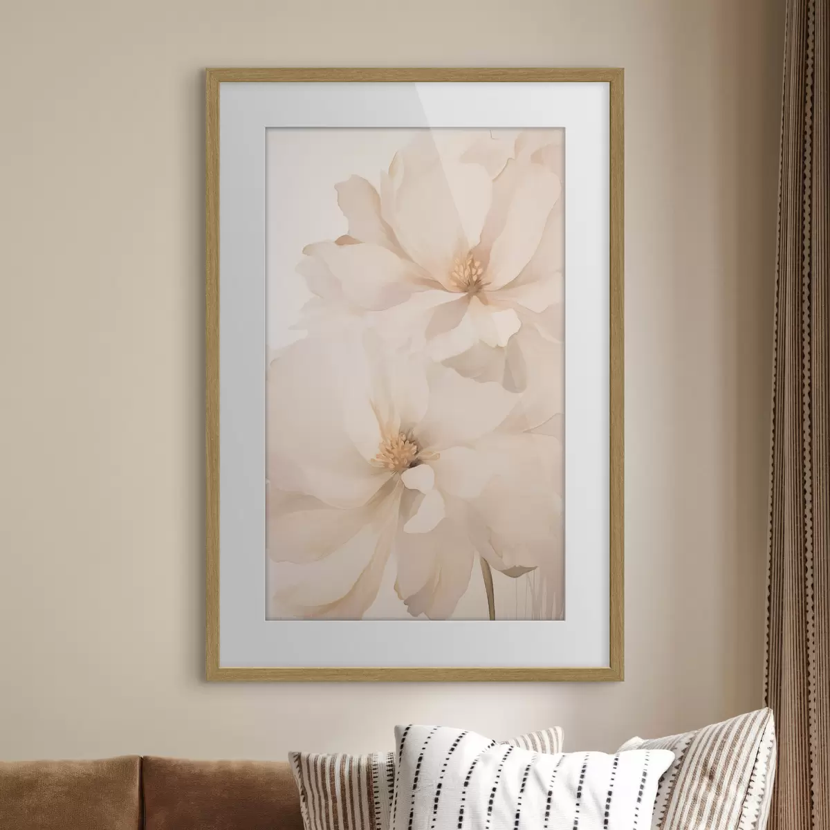 Poster Zarte cremefarbene Pfingstrose f50910