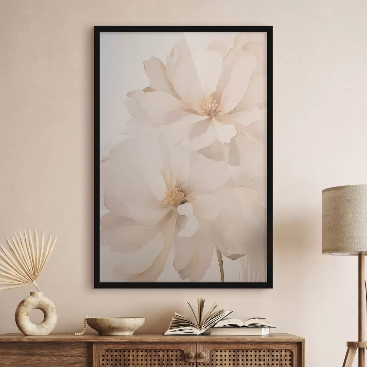 Poster Zarte cremefarbene Pfingstrose f50910